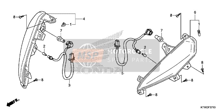 Honda SH300R 2014 Voorste Indicator voor een 2014 Honda SH300R